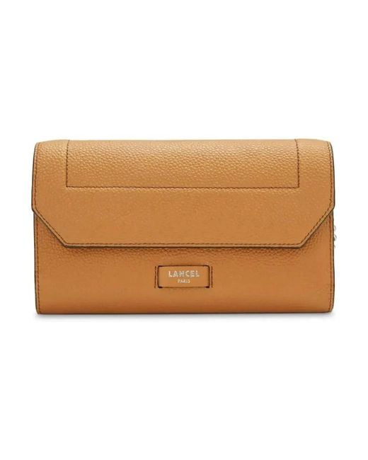 Lancel Brown Ninon Geldbörse Braun Kette Leder