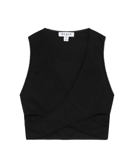 Alaïa Black Sleeveless Tops