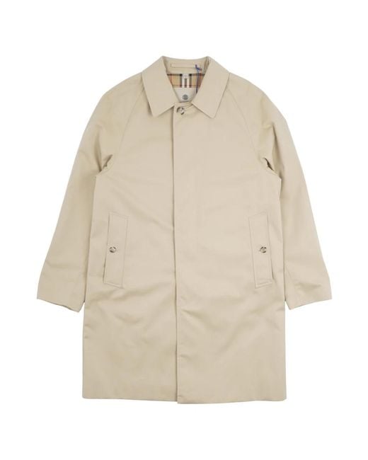Burberry Single-Breasted Coats in het Natural voor heren