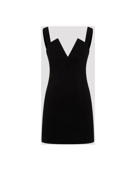 Givenchy Kleedjes ,Zwart ,Polyester V-Collar Mini Dress in het Black