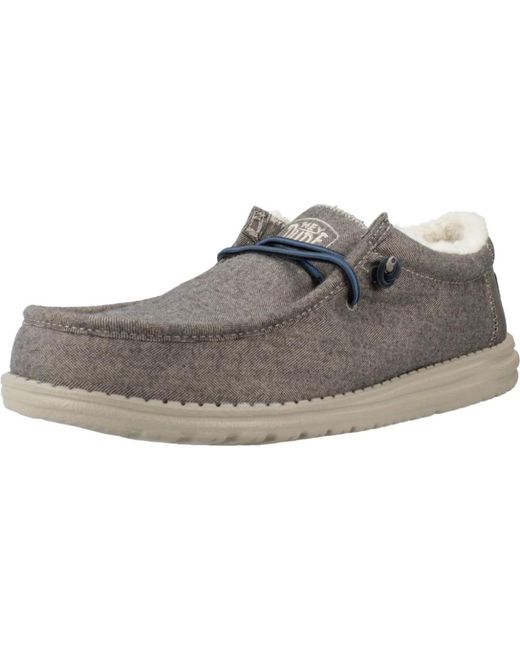 HeyDude Gray Laced Shoes for men