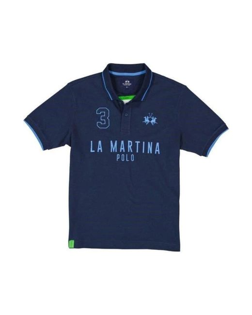 La Martina Blue Polo Shirts for men