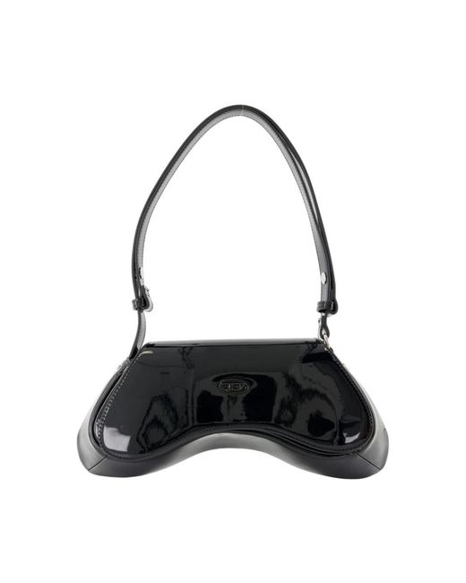DIESEL Black Schwarze Synthetische Schultertasche Mit Klappe