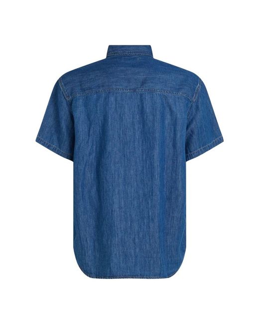 Calvin Klein Stilvolles Langarm-Denim-Hemd Herren in Blue für Herren