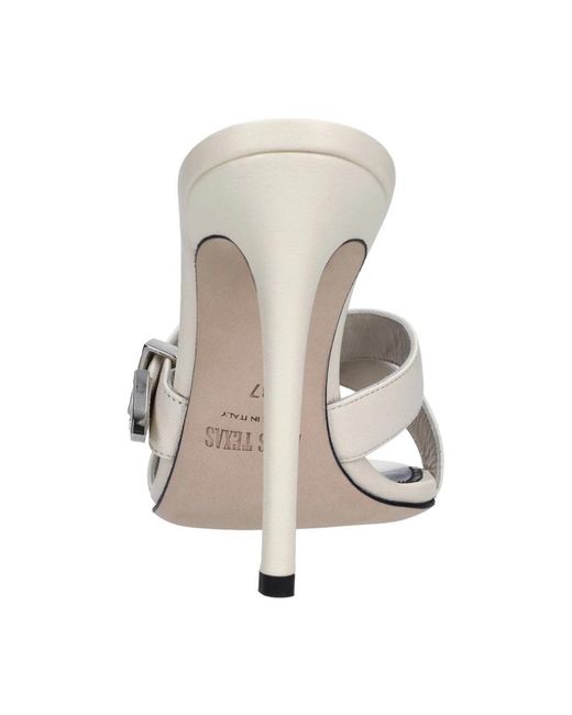 Paris Texas Natural Heeled Mules