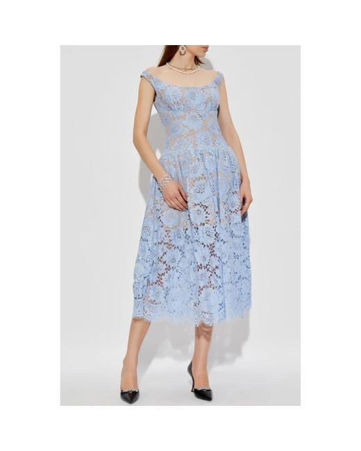 Midi Dresses Self-Portrait en coloris Blue