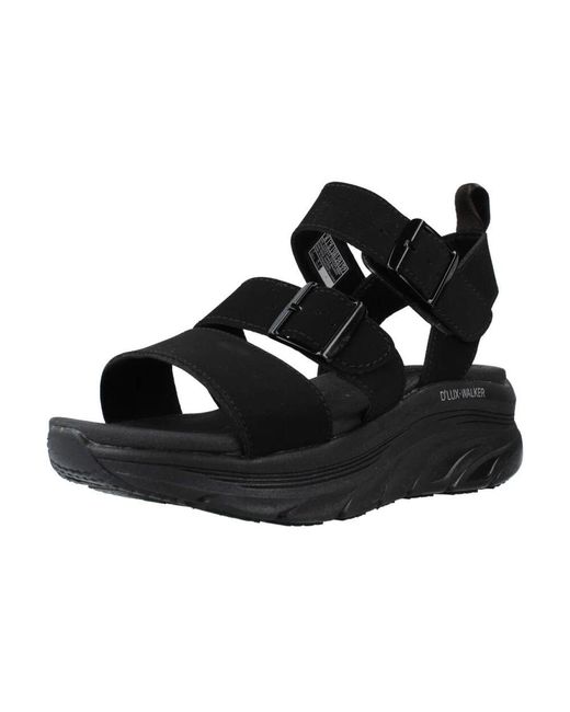 Flat Sandals Skechers en coloris Black