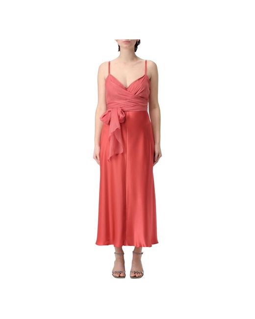 Alberta Ferretti Kleedjes ,Paars ,Satijn Satijnen Jurk Voor Elegante Gelegenheden in het Red
