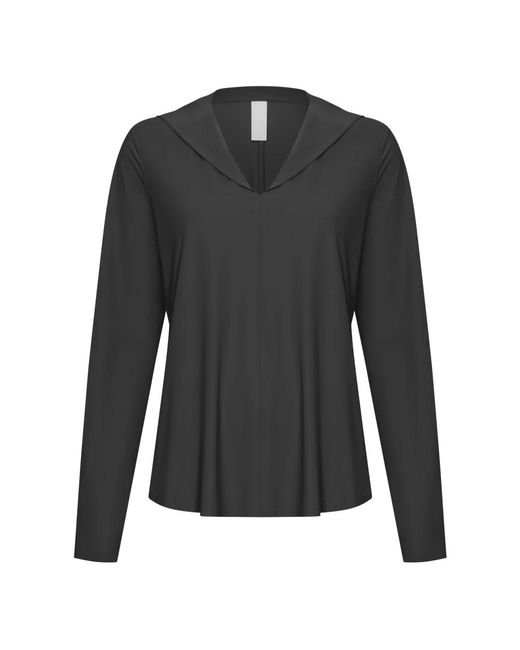 JAPANTKY Overhemden ,Zwart ,Hoki Kapuzenshirt Technojersey Stretch in het Black