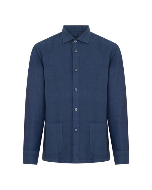 Fedeli Blue Casual Shirts for men