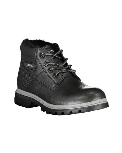 Carrera Black Lace-Up Boots