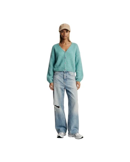 American Dreams Truien & Vesten ,Groen ,Wol Cornelia Cropped Cardigan in het Blue