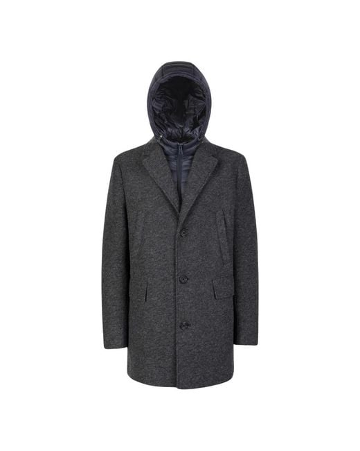 Geox Black Single-Breasted Coats for men