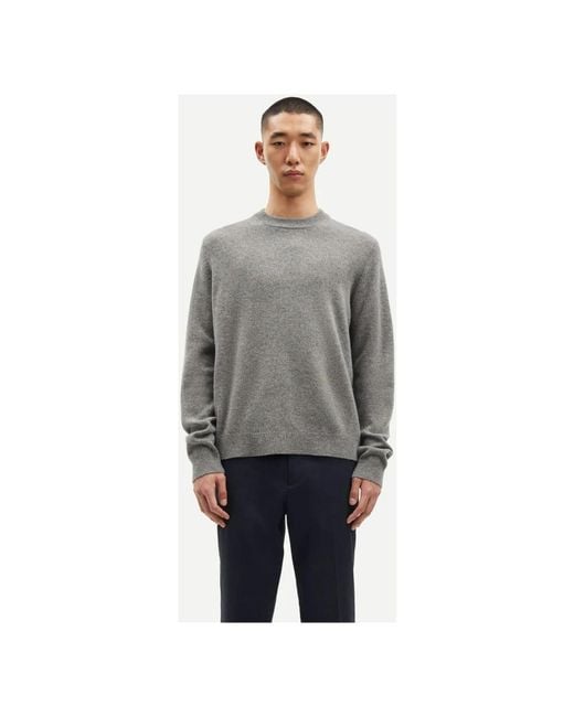 Samsøe & Samsøe Gray Round-Neck Knitwear for men