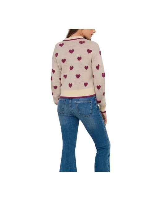 Jacqueline De Yong Round-Neck Knitwear in het Blue