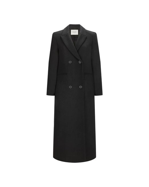 Nicowa Black Doppelreihiger Wollmantel Drimilo