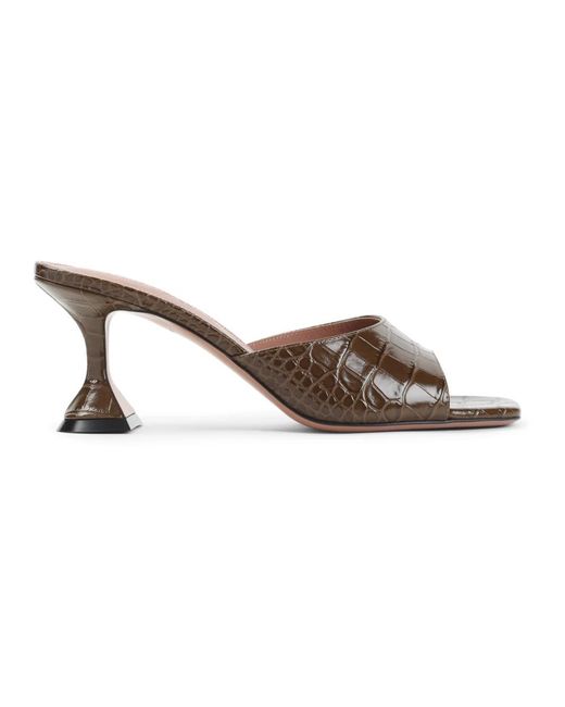 AMINA MUADDI Brown Heeled Mules