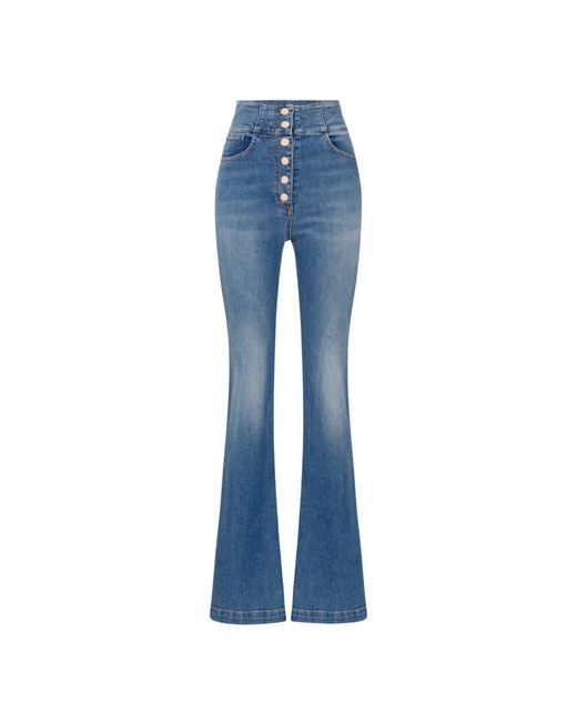Boot-cut jeans Elisabetta Franchi de color Blue