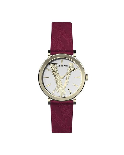 Versace Accessoires ,Grijs ,Virtus Barocca Horloge in het Purple
