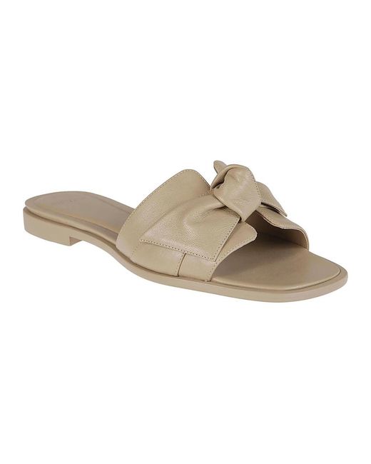 Alexandre Birman Schoenen ,Leer Vierkante Platte Sandalen in het Natural