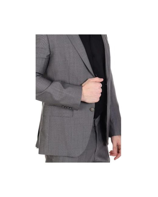 Single Breasted Suits Boss de hombre de color Gray