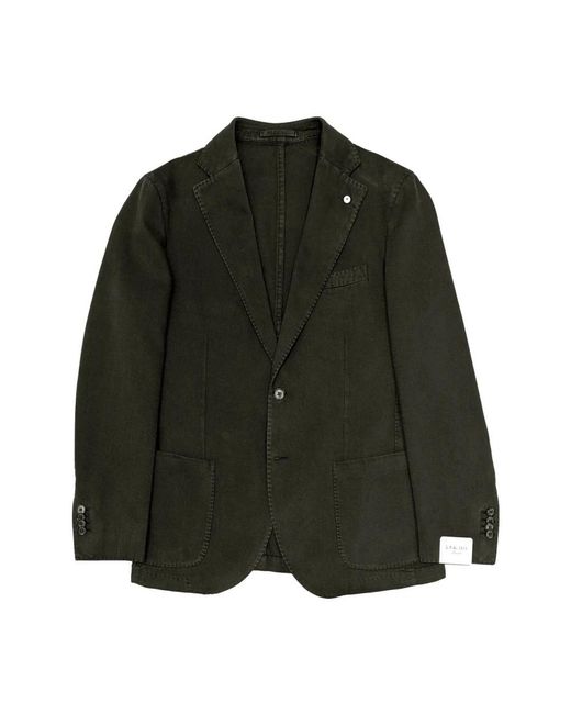 L.b.m. 1911 L.B. 1911, ,Jassen ,Groen ,Katoen Groene Katoenen Blazer Tijdloze Elegantie in het Green voor heren