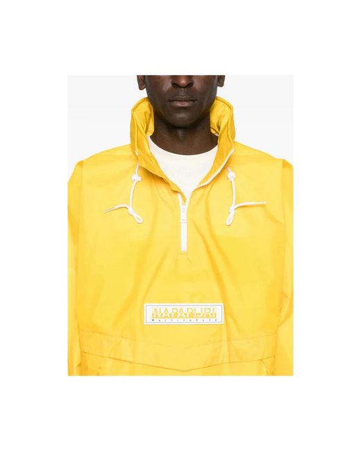 Napapijri Yellow Rain Jackets for men