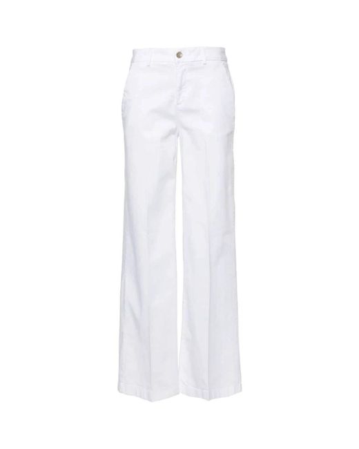 Pantalones blancos de sarga de algodón Liu Jo de color White