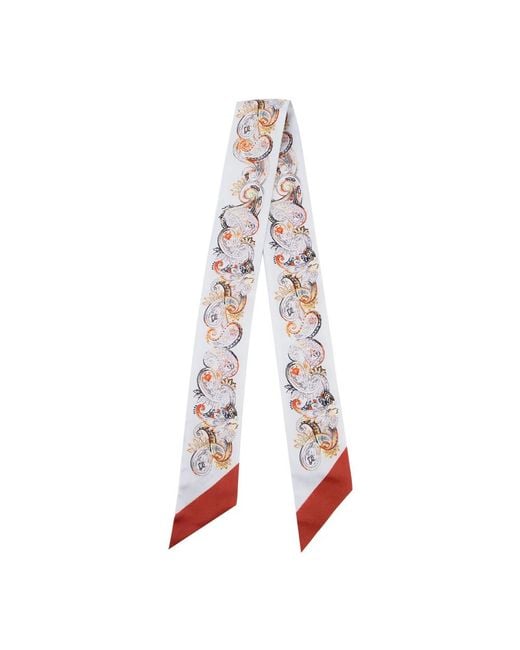 Etro White Silky Scarves