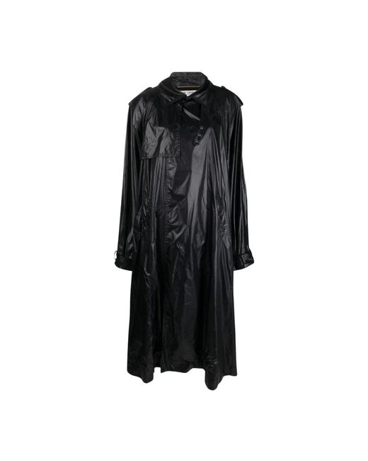 Saint Laurent Nylon Trenchcoat in het Black