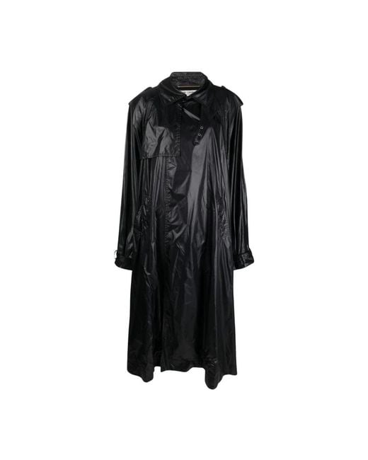 Saint Laurent Nylon Trenchcoat in het Black