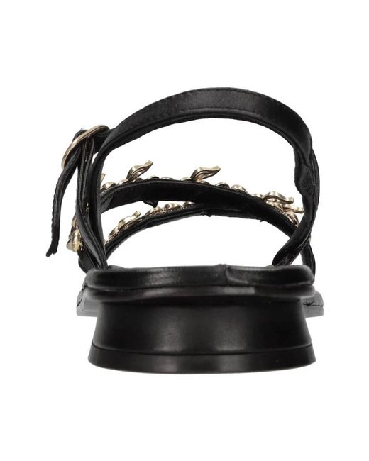 Emanuélle Vee Black Flat Sandals