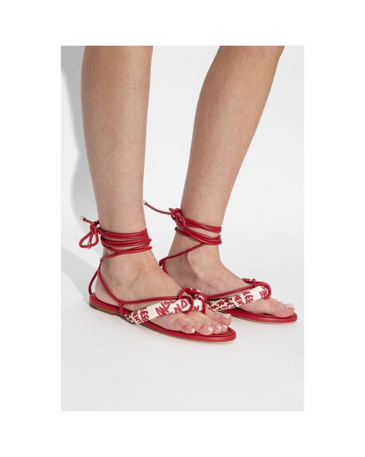 Flat Sandals di DSquared² in Red