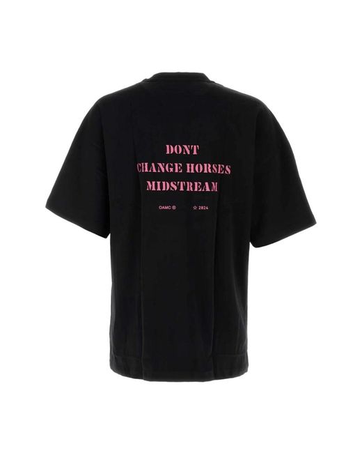 OAMC Tops ,Zwart ,Katoen Klassiek Zwart Katoenen T-Shirt in het Black voor heren