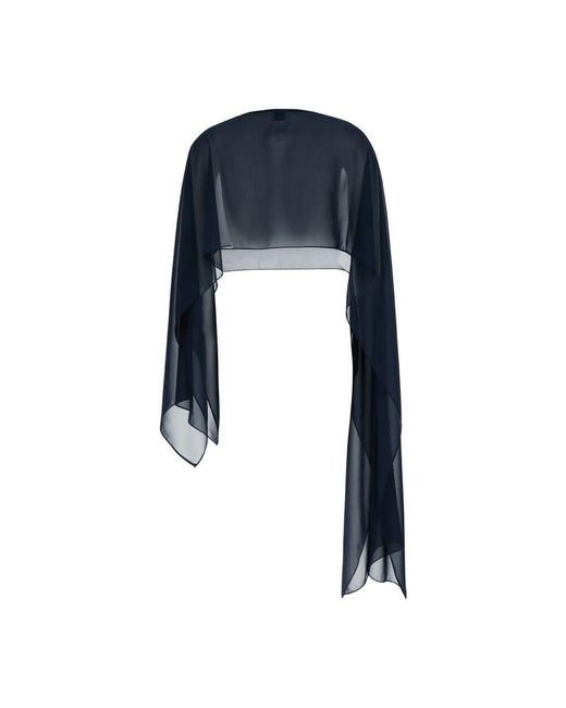 Plain Units Blue Blauer Durchsichtiger Bootsausschnitt Stola
