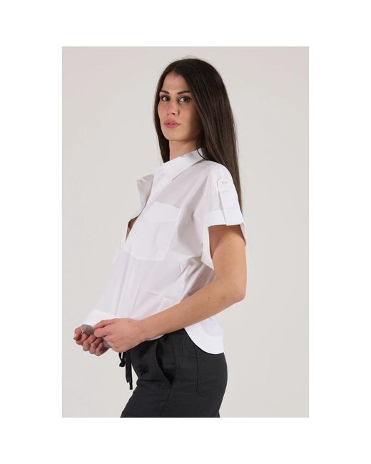 Ralph Lauren Overhemden ,Wit ,Katoen Shirt Met Korte Mouwen in het White