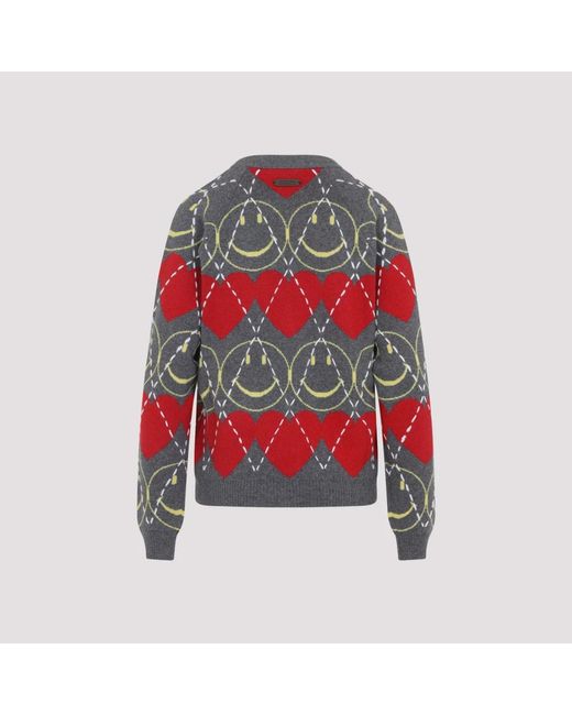 Moschino Truien & Vesten ,Veelkleurig ,Wol Grijze Trui Aw 25 Luxe Comfort in het Red