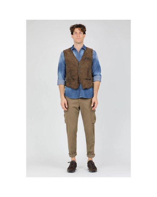 The Jack Leathers Lederweste Für Stilvolles Aussehen in Blue für Herren