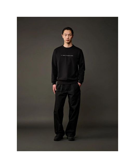 C P Company Metropolis series stretch fleece graphic sweatshirt in Black für Herren