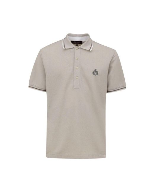 Canali Graues Baumwoll-Poloshirt in Gray für Herren