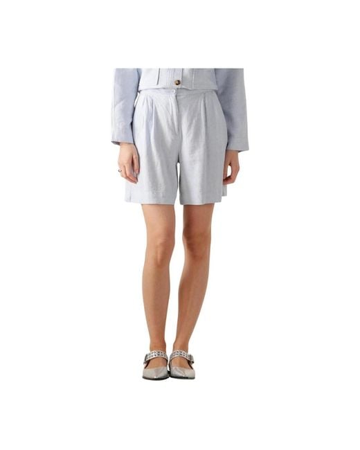 Moss Copenhagen Blue Blaue High-Waisted Shorts Für Frauen