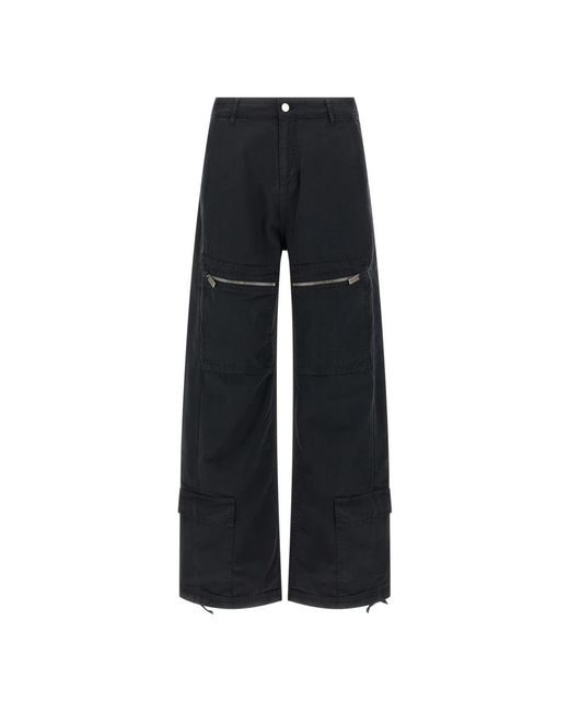 44 Label Group Black Wide Trousers for men