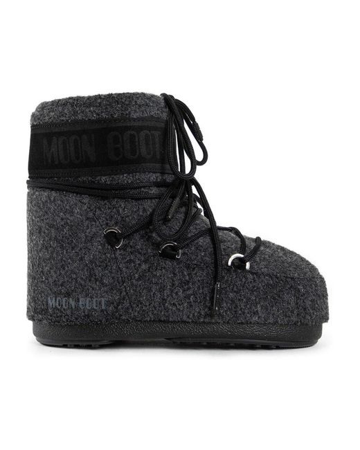 Moon Boot Black Ikono Low Felt Sneakers
