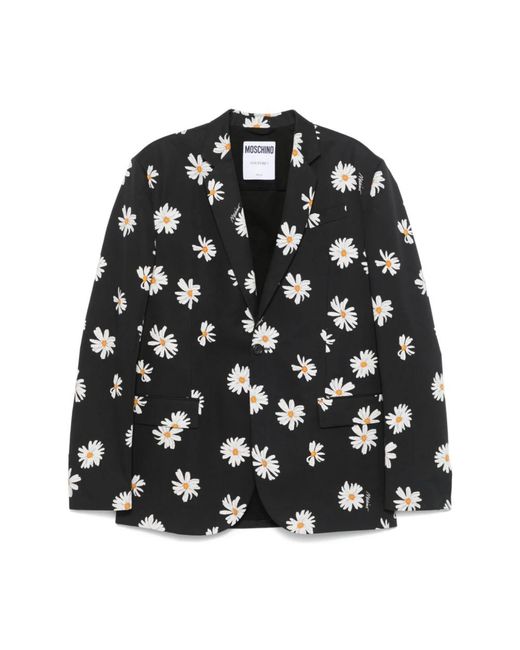 Moschino Jassen ,Zwart ,Zwarte Jas Met Knoopsluiting in het Black voor heren