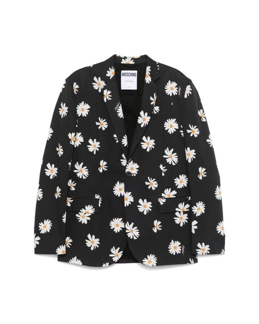 Moschino Jassen ,Zwart ,Zwarte Jas Met Knoopsluiting in het Black voor heren