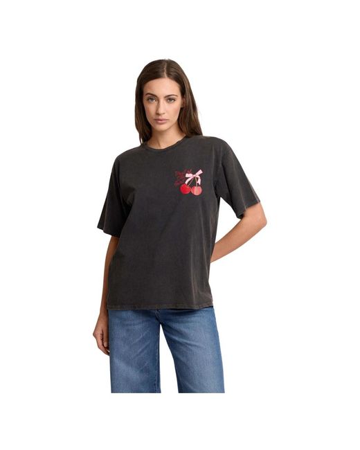 Kocca Tops ,Zwart ,Katoen T-Shirt Met Grafische Print Van Katoen in het Black