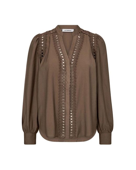 co'couture Overhemden ,Bruin ,Blouses in het Brown