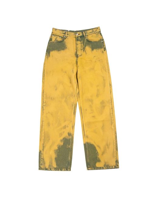 Dries Van Noten Yellow Straight Trousers for men