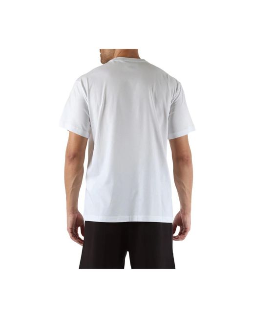 Versace Regular fit baumwolle logo print t-shirt in White für Herren