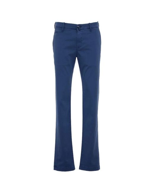 Pantaloni chino in cotone blu slim fit di Jacob Cohen in Blue da Uomo